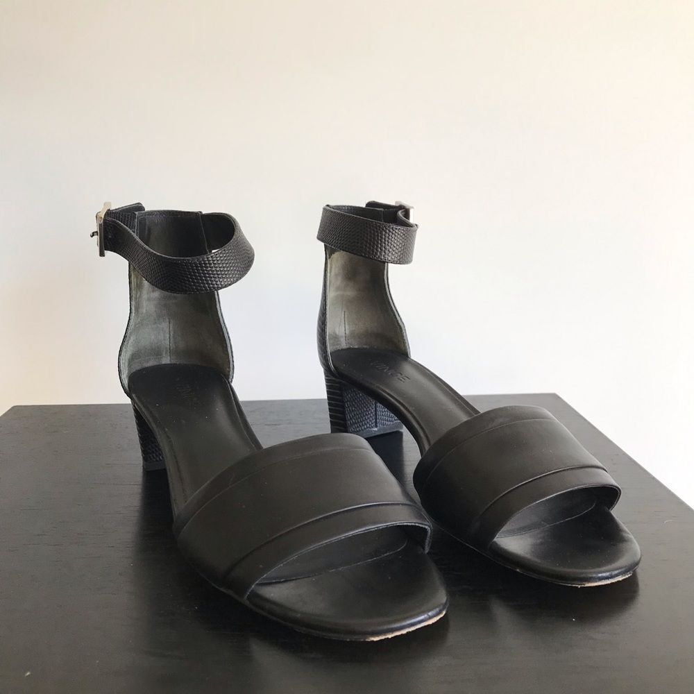 Vince Raine Leather City Sandal Black Size 8